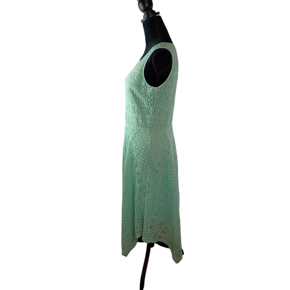 RONNI NICOLE Women's Lace Dress Large Pastel Mint Green Floral Holidays - Picture 4 of 6